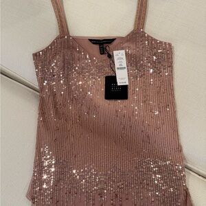 White House Black Market Rose Gold Sequin Camisole